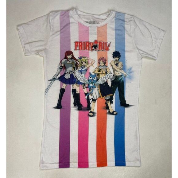 Fairy Tail Anime Graphic T-shirt Women XS White Short Sleeve - Picture 1 of 5